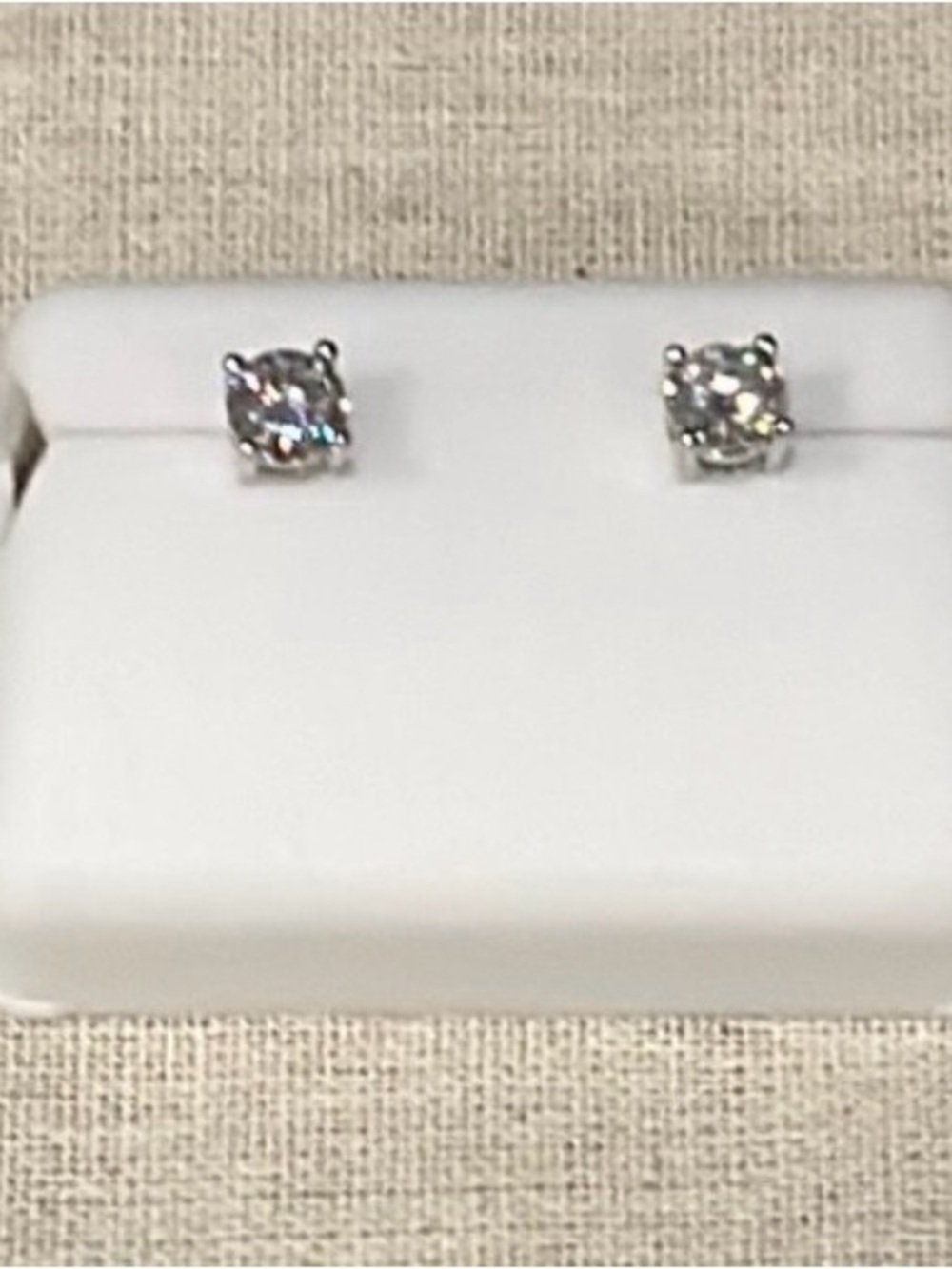 Moissanite .35 Carats & 925 Sterling Silver Push Back Stud Earrings - Picture 4 of 5